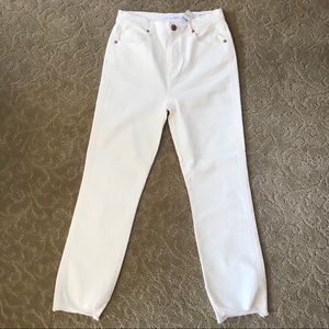 LOFT High Waist Straight Denim Crop Jeans